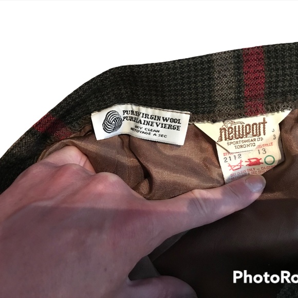 Vintage brown and red plaid skirt - Picture 5 of 6